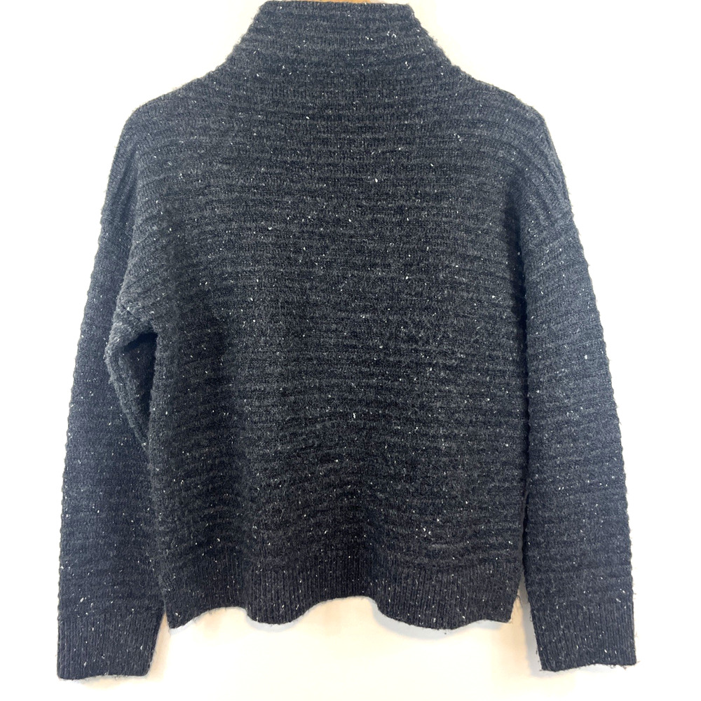 Madewell Belmont Donegal Mock Neck Sweater Medium Gray Classic Layering - Picture 2 of 10